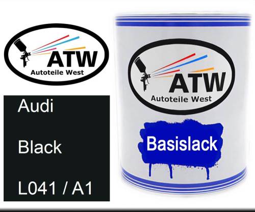 Audi, Black, L041 / A1: 1L Lackdose, von ATW Autoteile West.